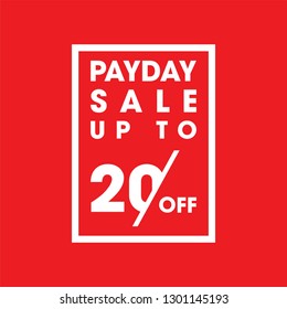 Modern Payday Sale Up To 20 % Logo, Badge, Illustration, Vector