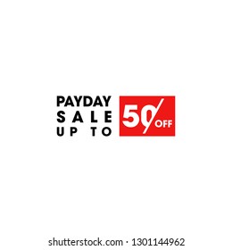 Modern Payday Sale Up To 50 % Logo, Badge, Illustration, Vector