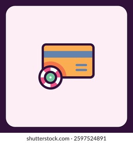 Modern payment method with credit card and contactless icon design