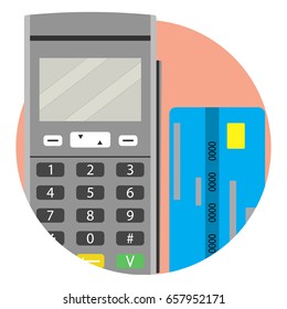 Modern payment method credit card icon app. Vector financial pay, illustration of transaction credit card and terminal