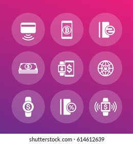 modern payment methods icons set