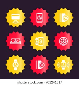 modern payment methods icons, vector badges