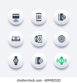 modern payment methods vector icons