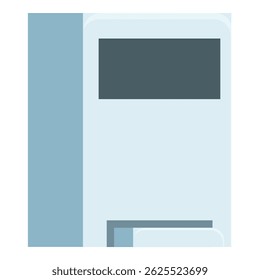 Modern payment terminal accepting a contactless payment in a blue and white design