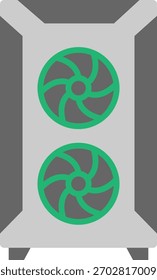 Modern PC Case with Cooling Fans Illustration