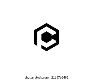 Moderne PC- und CP-Logo-Design Konzept Vektorgrafik.