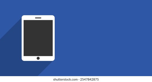 Moderna maqueta de pc con fondo de espacio de texto, maqueta de tableta de teléfono inteligente aislada sobre fondo azul. maqueta de computadora y maqueta de dispositivo de teléfono para App ui ux y presentación de Sitio web. Vector de stock.