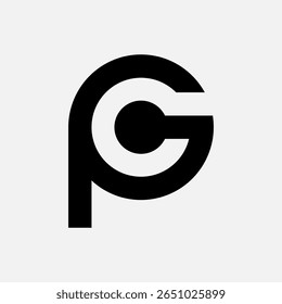 Modern PCG letter logo using negative space style, ideal for branding, business, and identity design.