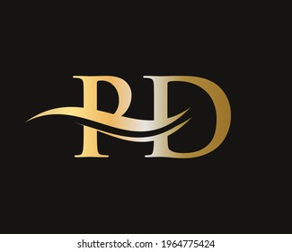 Modern PD Logo Design for business and company identity. Creative PD letter with luxury concept