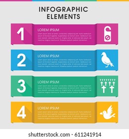 Modern peace infographic template. infographic design with peace icons includes dove, do not disturb. can be used for presentation, diagram, annual report, web design. 