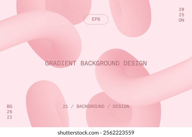 Modern peach pink gradient poster background vector set. Minimalist style and text cover template with vibrant perspective 3d spine design for social media, cover, banner, flyer 