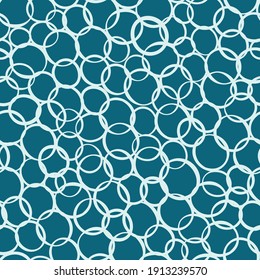 Modern Peacock Blue Abstract Overlapping Circles