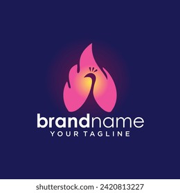 modern peacock and fire logo design