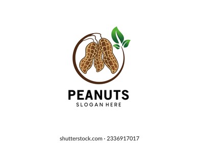 Modern peanut vector for grain food business logo design