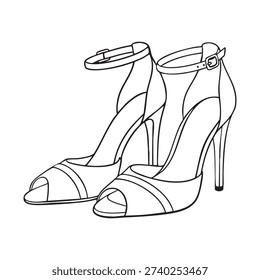 Modern Peep Toe High Heel Pumps with Decorative Vamp and Buckled Fastening