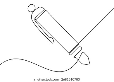 Ilustración moderna de la pluma en una línea continua que dibuja el Vector aislado mínimo simple del contorno