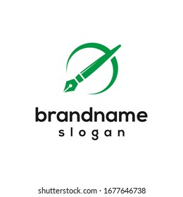modern pen logo design vector
