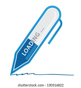 Modern pen writing down, loading education concept, loading idea concept, vector illustration