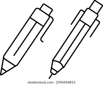 "Modern Pencil Icon - Thin Line Outline Vector"