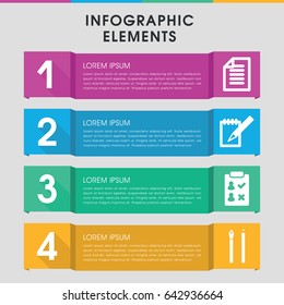 Modern pencil infographic template. infographic design with pencil icons includes notebook, paper, pen. can be used for presentation, diagram, annual report, web design.