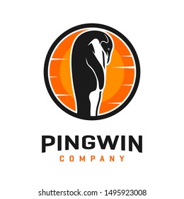 Modern penguin logo design in vibrant yellow and black