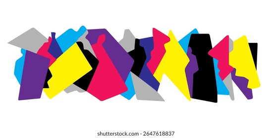 Modern people abstract fashion silhouettes futuristic creative background , horizontal isolated vector illustration