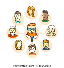 Modern people communication abstract scheme