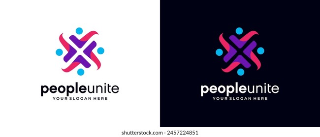 modern people community logo simple icon,sign template logo, vector illustrations