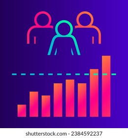 Modern people gradient infographics. Flat vector illustration isolated on violet background.