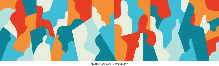  Ilustración vectorial abstracta de Internet de la gente moderna