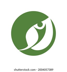 plantilla de diseño de ilustraciones vectoriales con logotipo de personas modernas y hojas