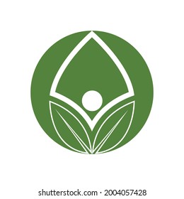 modern people and leaf logo vector illustration design template