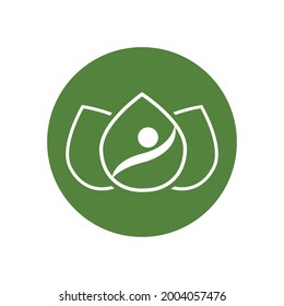 plantilla de diseño de ilustraciones vectoriales con logotipo de personas modernas y hojas