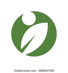 modern people and leaf logo vector illustration design template