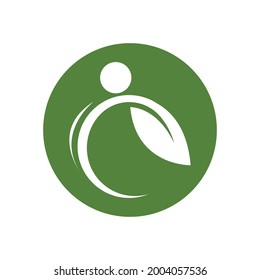modern people and leaf logo vector illustration design template