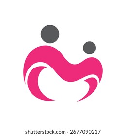 moderne Menschen Logo Ikone Vektor mit Buchstabe M Element im flachen Stil Design