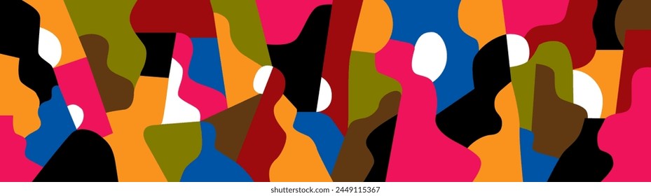  Modern People Silhouettes Abstract Vector Background