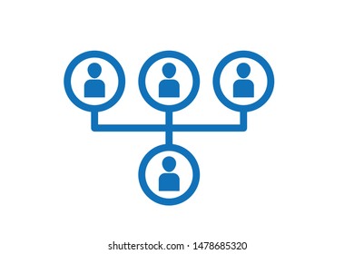 Modern people work flow icon vector, people networking vector (blue version) 