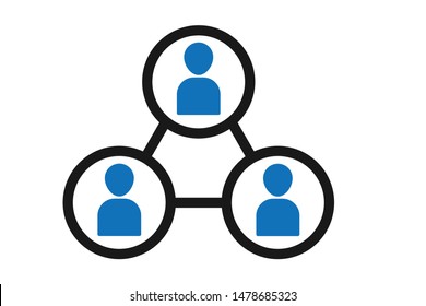 Modern people work flow icon vector, people networking vector (blue version) 