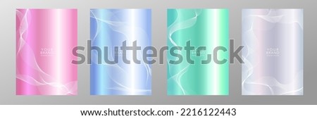 Modern perl cover design set. Abstract wavy line pattern, white guilloche curves. Creative striped vector collection for business card, catalog, banner, layout, certificate, brochure template
