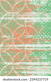 Diseño persa moderno en textura vectorial, fondo granulado. Tonos florales. Diseño de alfombras y patrón de textura. Vintage de arte, papel pintado.