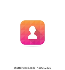 Modern Person User Icon With Long Shadow