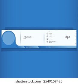 Modern personal business email signature footer template design