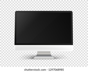 Modern Personal Computer On Transparent Background Stock Vector ...