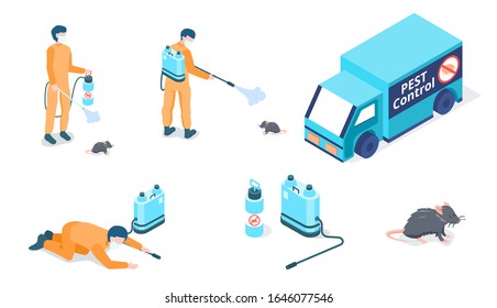Modern Pest Control vector isometric illustration. 
