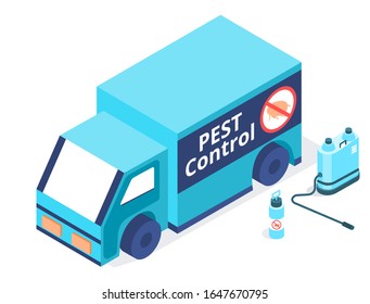 Modern Pest Control vector isometric illustration. 