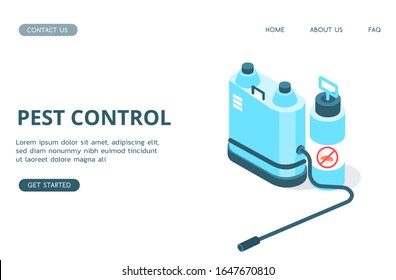 Modern Pest Control vector isometric illustration. 