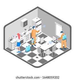 Modern Pest Control vector isometric illustration. 