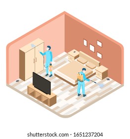 Modern Pest Control vector isometric illustration. 