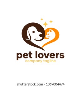 Modern Pet Dog Cat Care Logo Design Idea